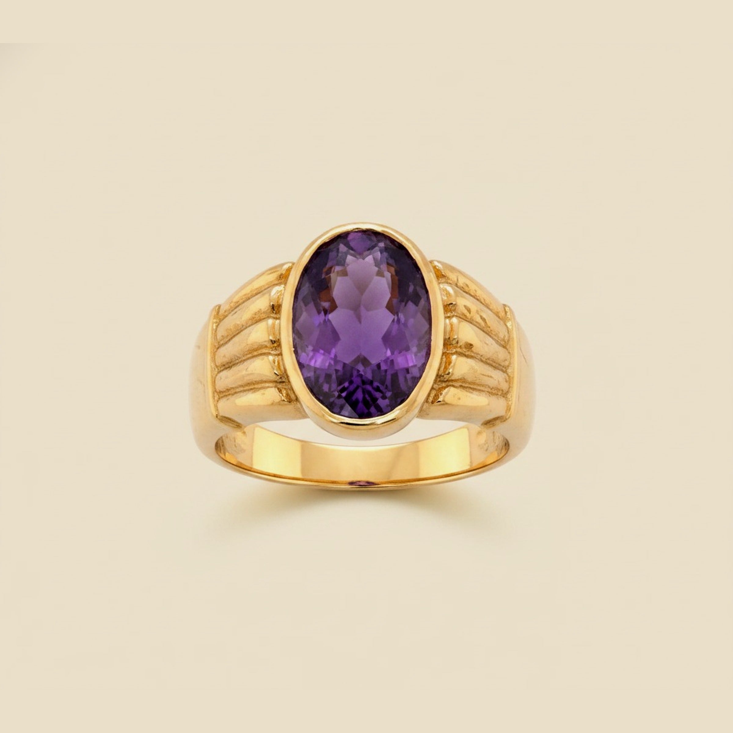 Yellow Gold Amethyst Ring