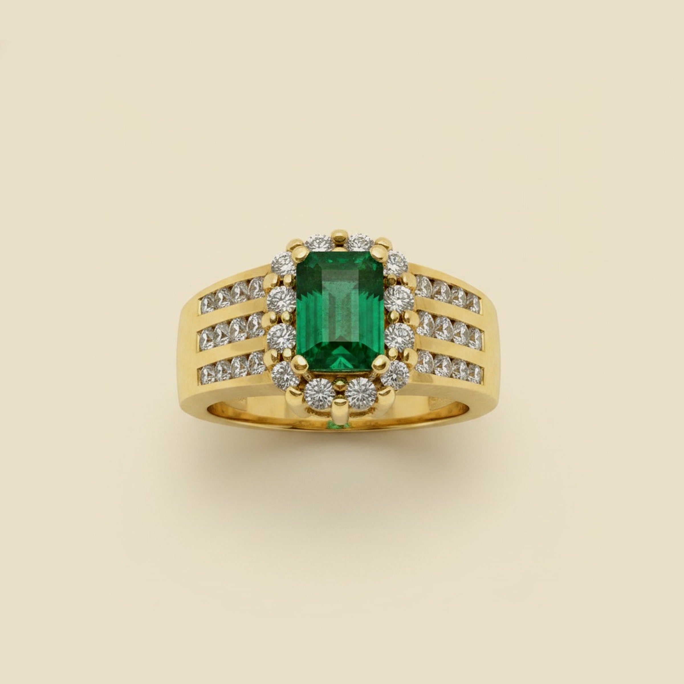 Yellow Gold and Diamond Cocktail Ring – Empire Diamond – view 2