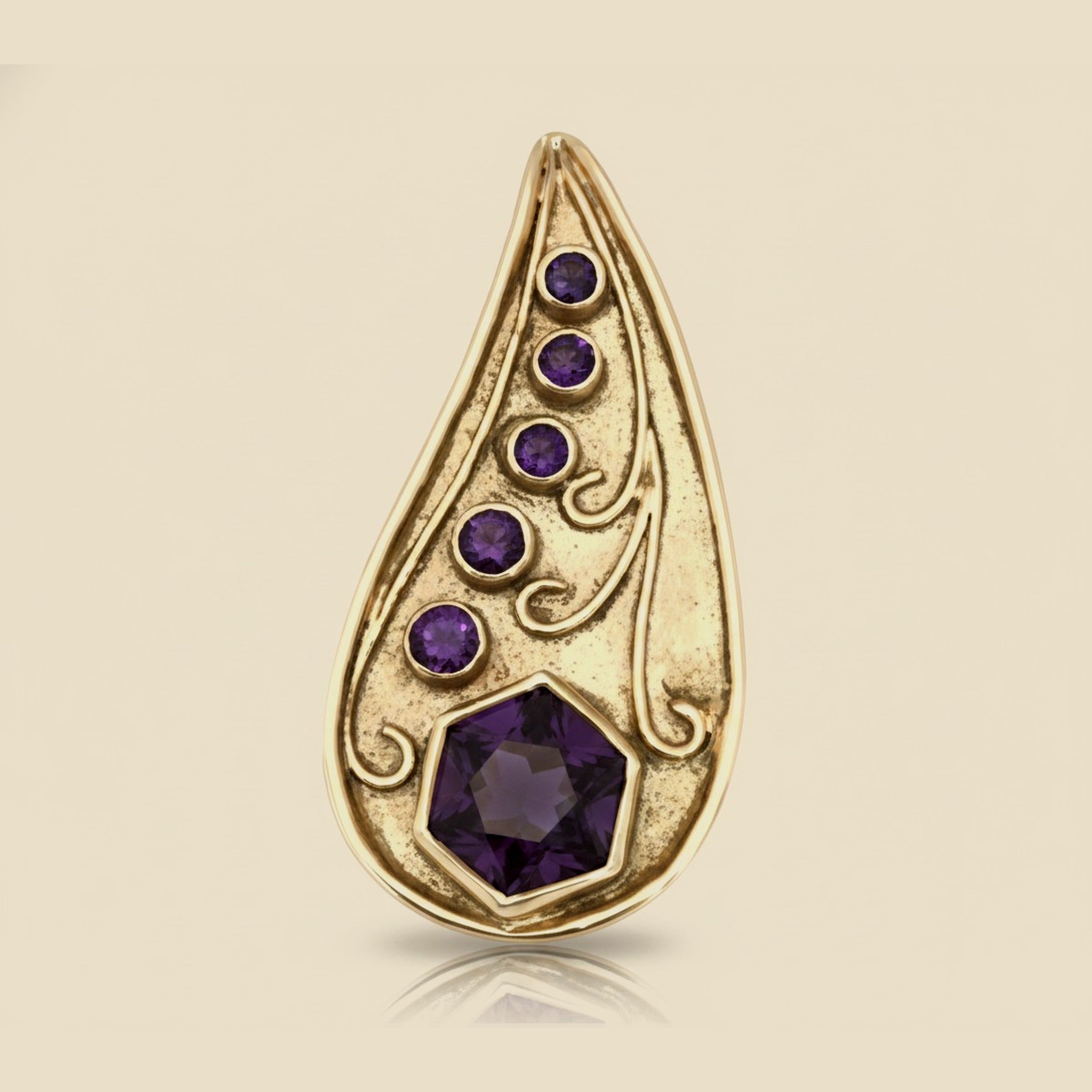 Yellow Gold Bezel Set Amethyst and Garnet Pendant – Empire Diamond