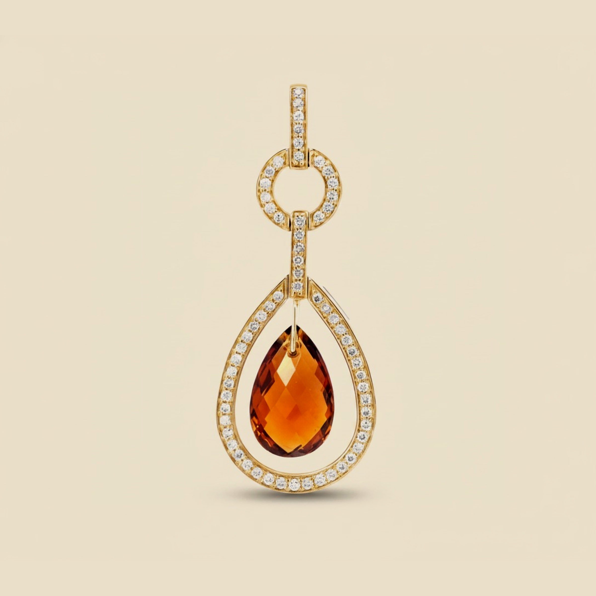 Yellow Gold Diamond & Citrine Necklace