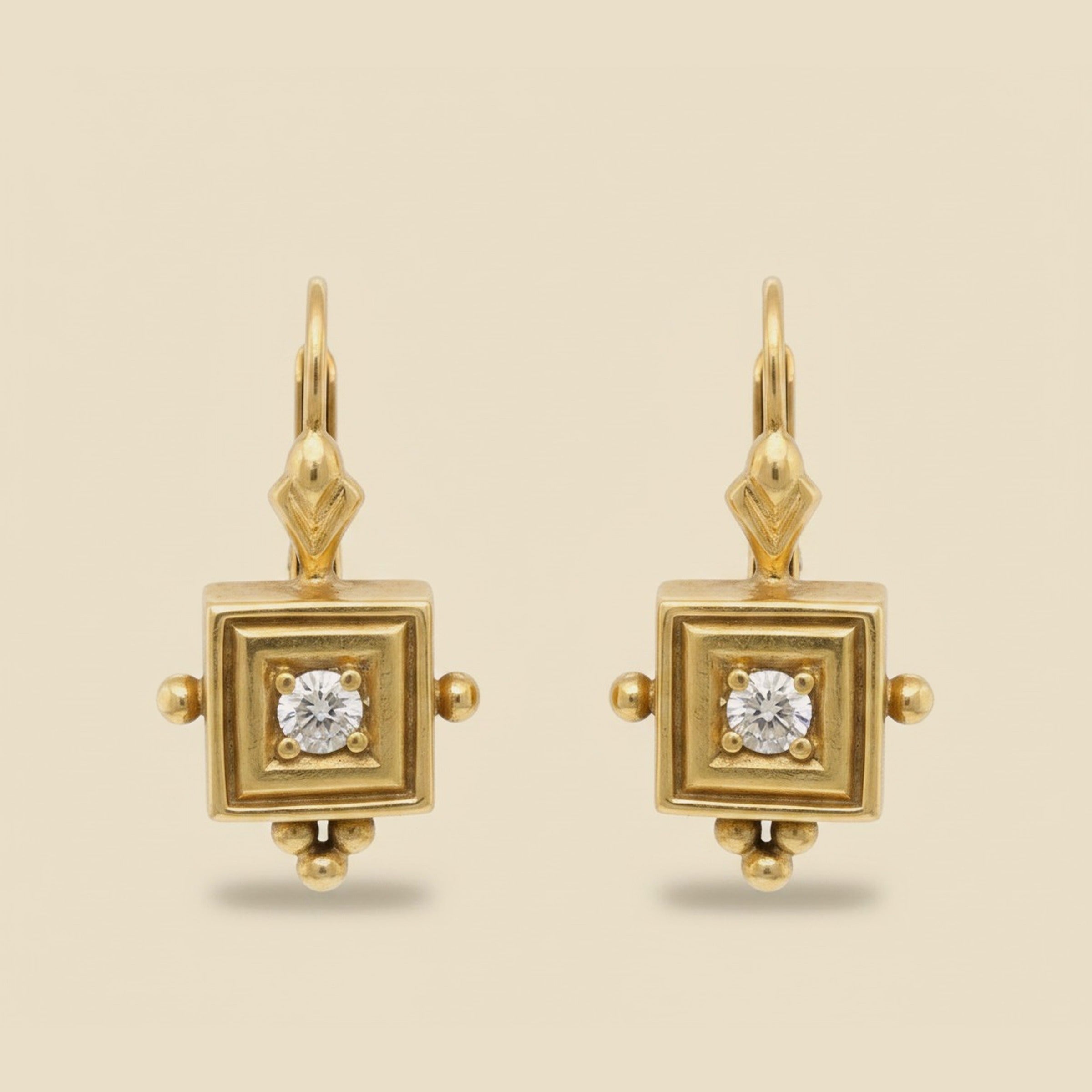 Yellow Gold Diamond Earrings