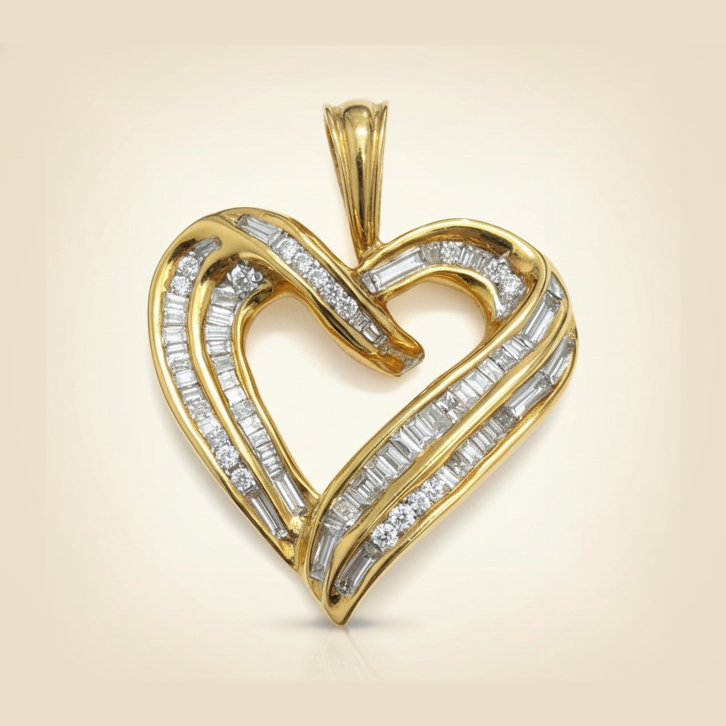 Yellow Gold Diamond Heart Pendant