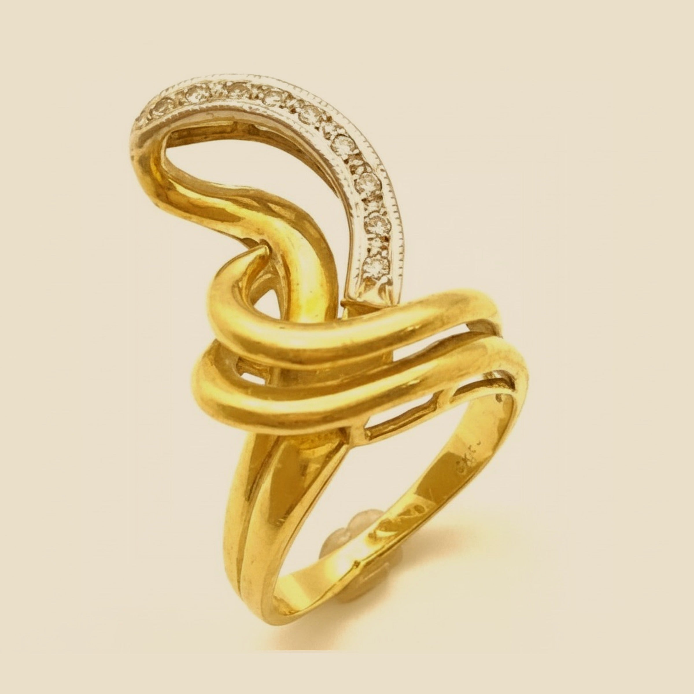 Yellow Gold Diamond Lasso Cocktail Ring – Empire Diamond