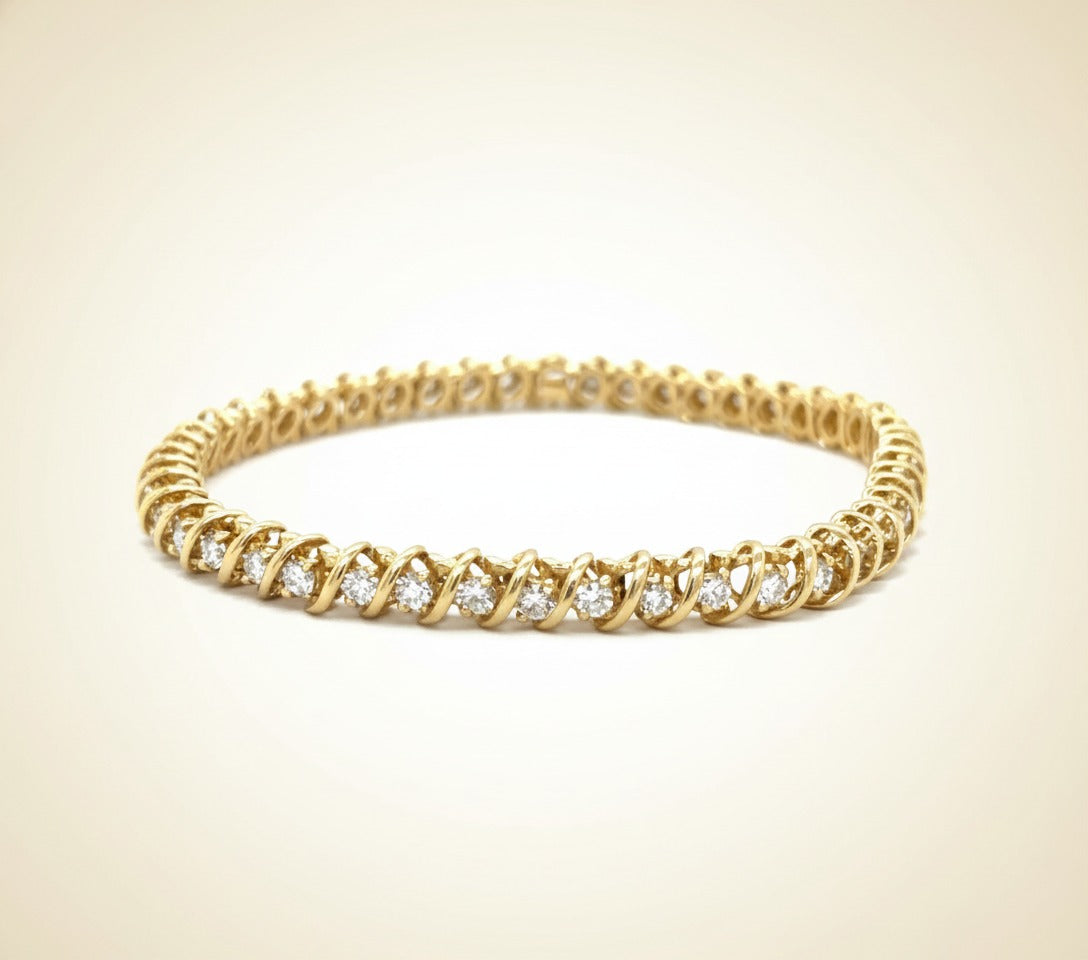 Yellow Gold Diamond Line Bracelet