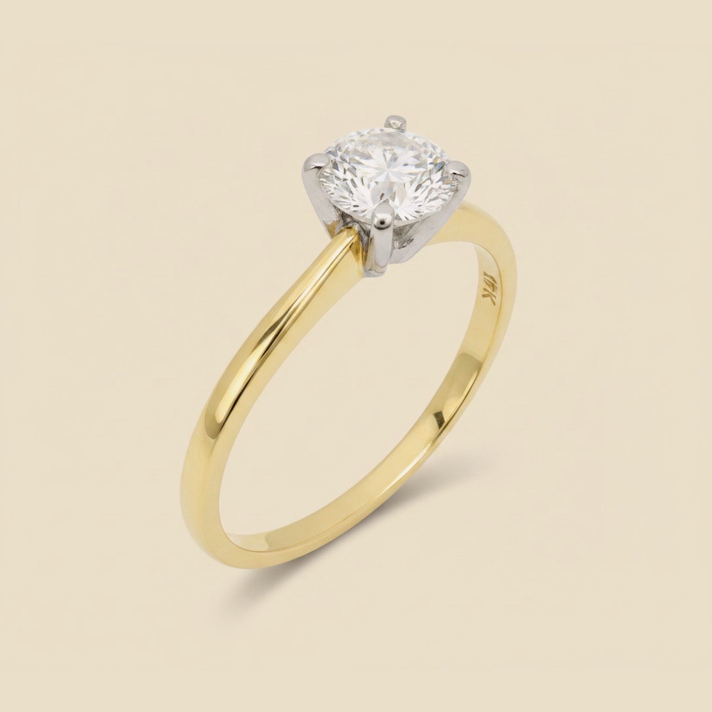 Yellow Gold Diamond Solitaire Engagement Ring 0.70ct.