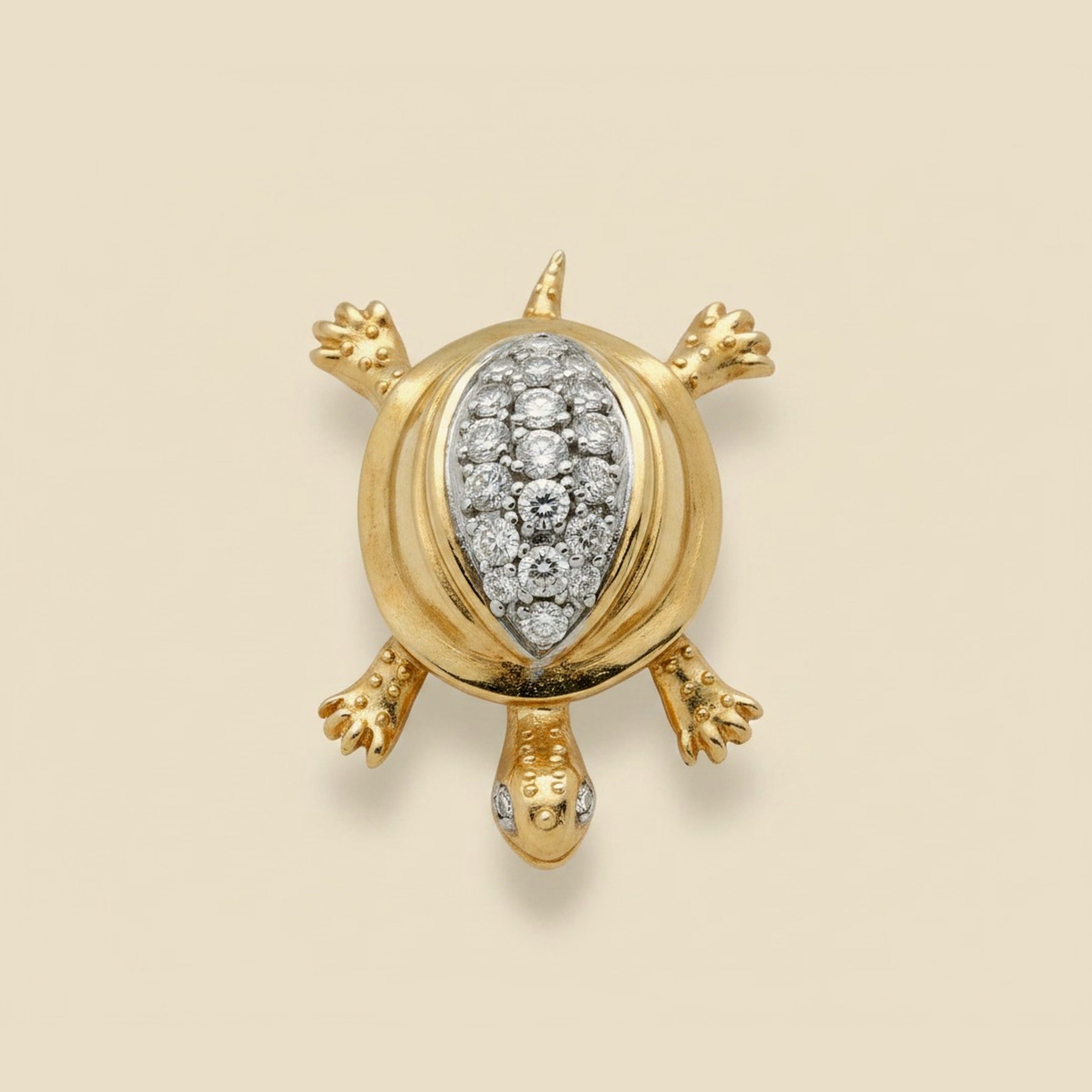 Yellow Gold Diamond Turtle Pin – Empire Diamond