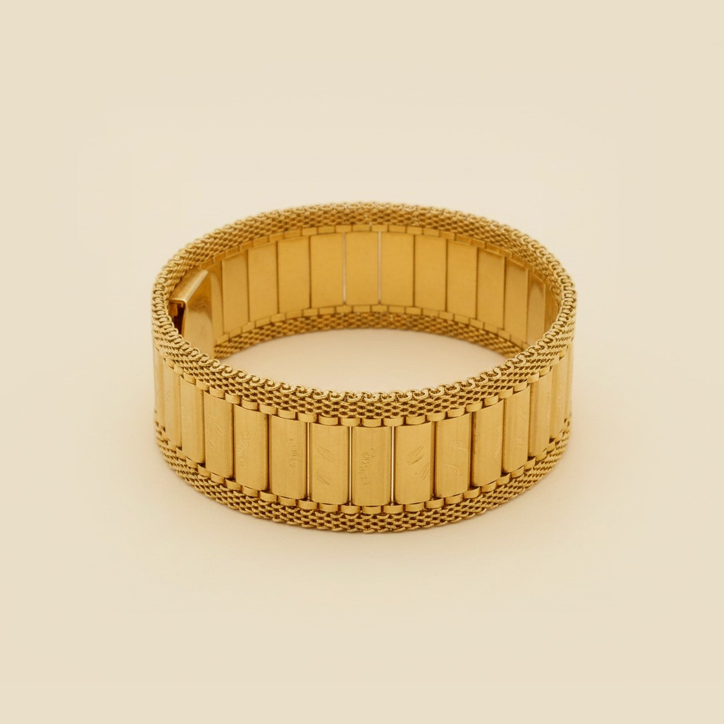Yellow Gold Etched Bracelet – Empire Diamond