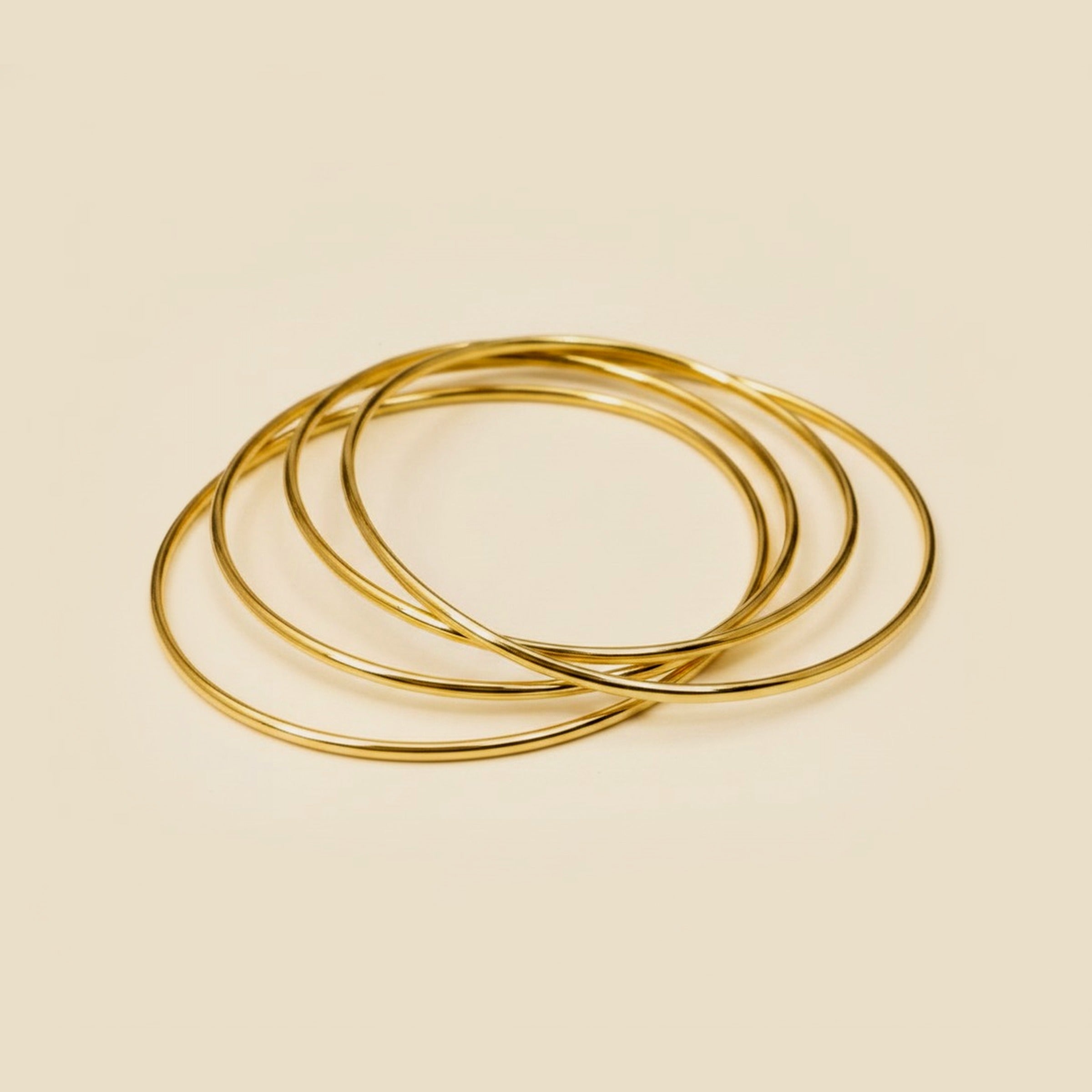 Yellow Gold Lightweight Multiple Bangle Bracelets – Empire Diamond
