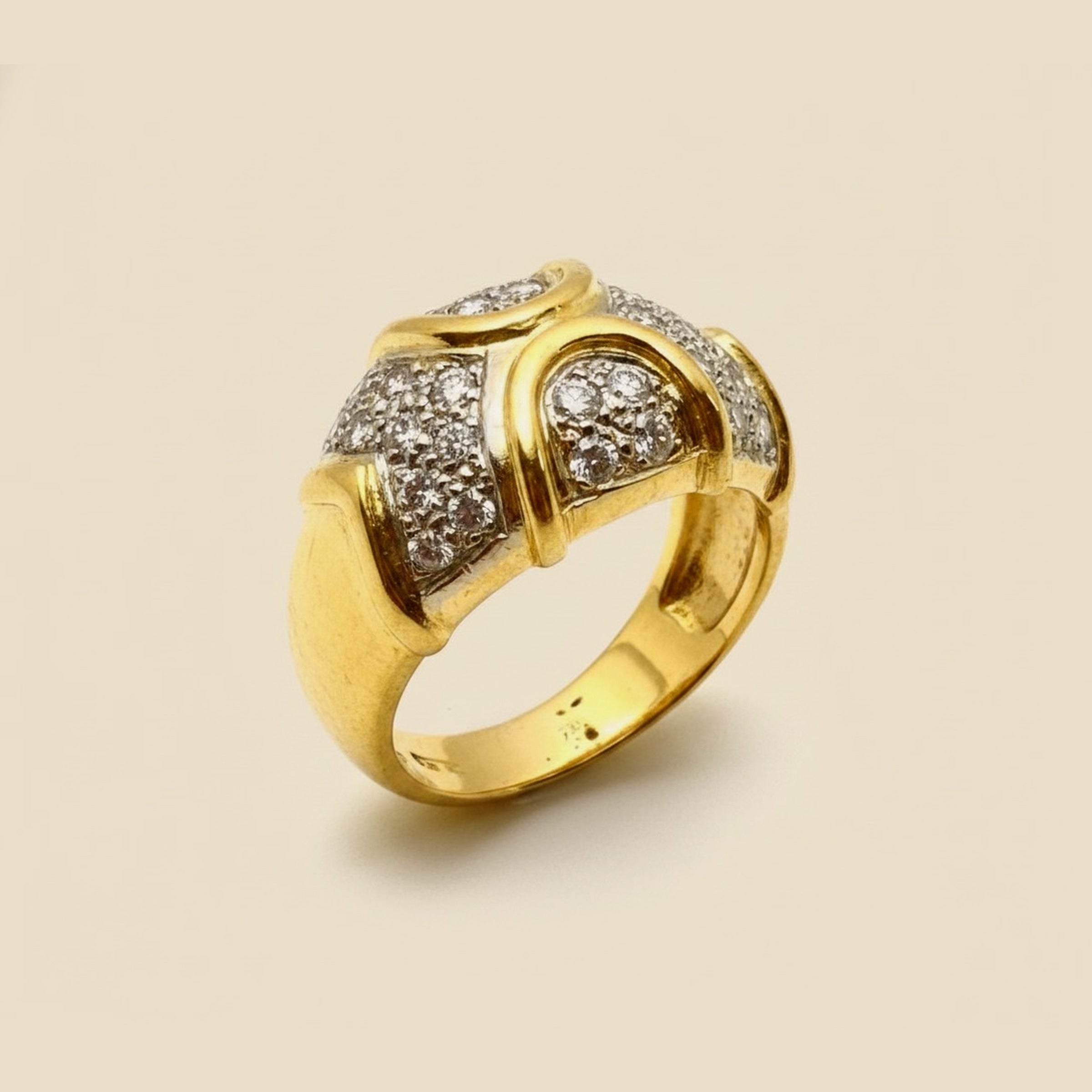 Yellow Gold Pave Diamond Cocktail Ring – Empire Diamond