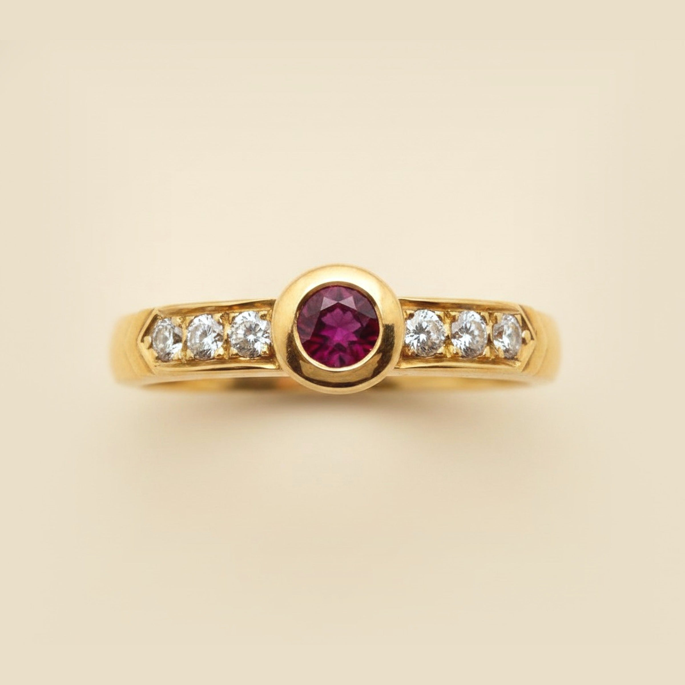 Yellow Gold Ruby & Diamond Ring – Empire Diamond – view 2