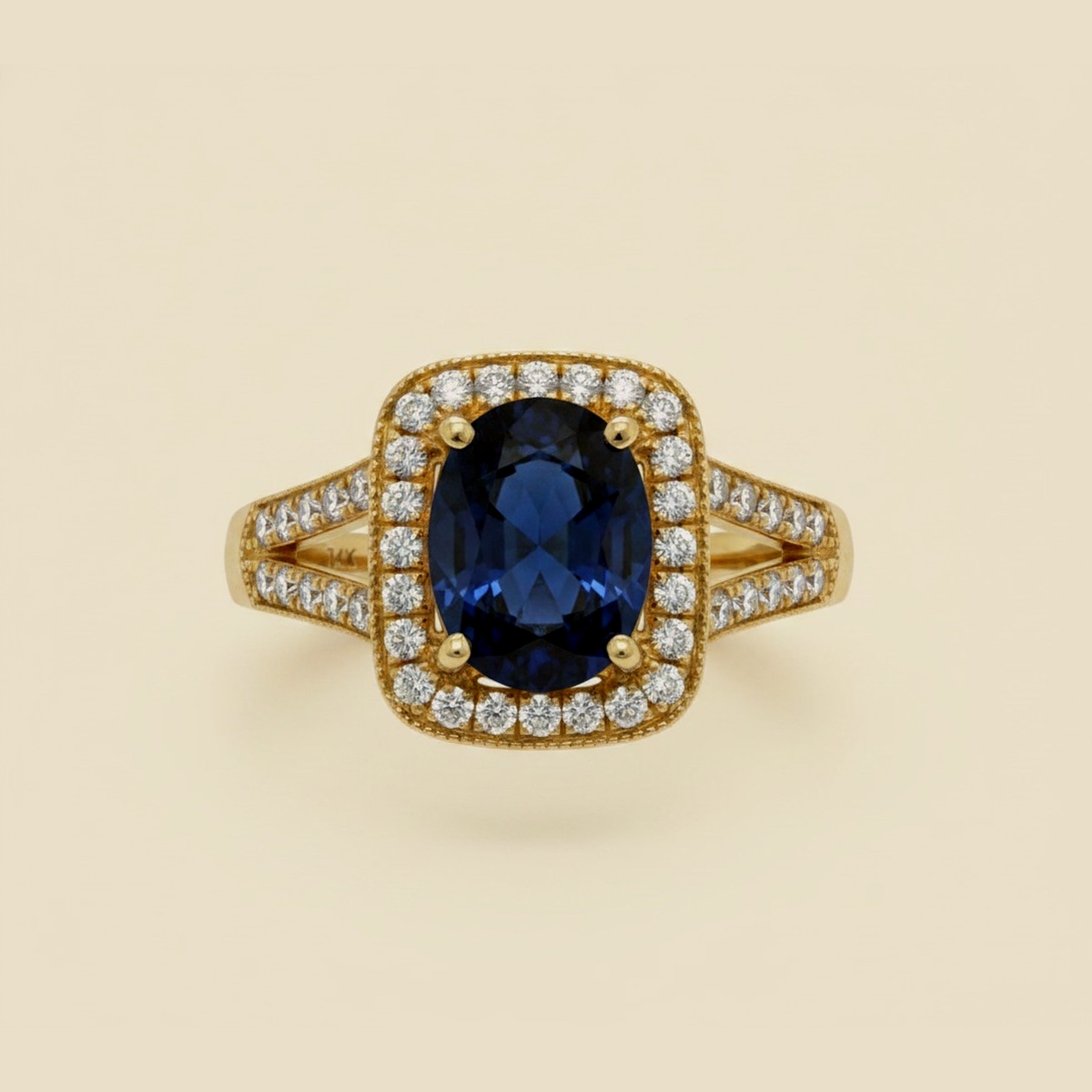 Yellow Gold Sapphire & Diamond Cocktail Ring