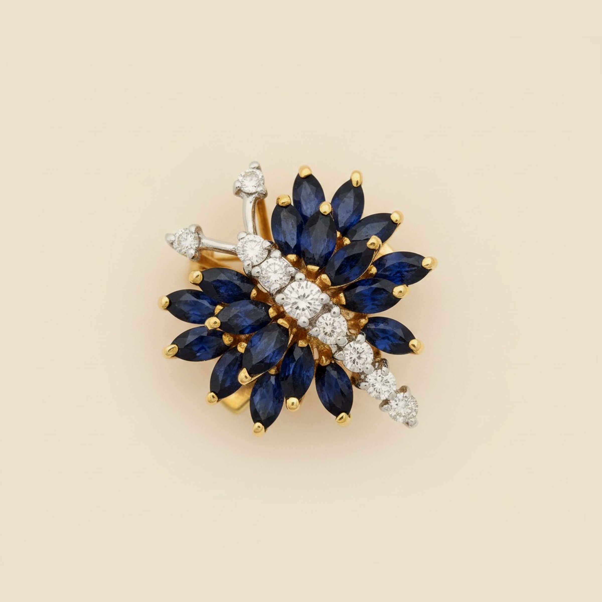 Yellow Gold Sapphire & Diamond Dragonfly Cocktail Ring – Empire Diamond