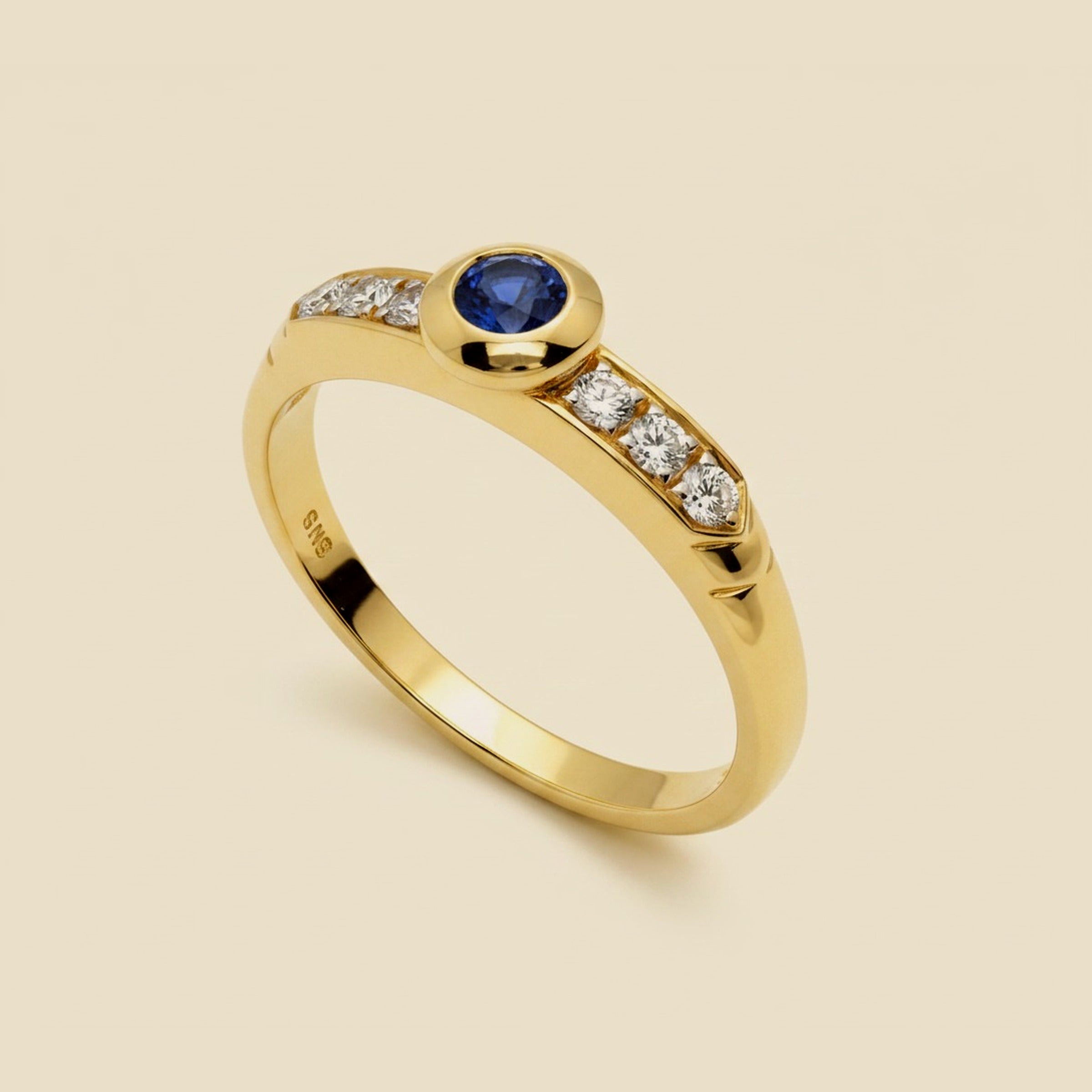 Yellow Gold Sapphire & Diamond Ring – Empire Diamond