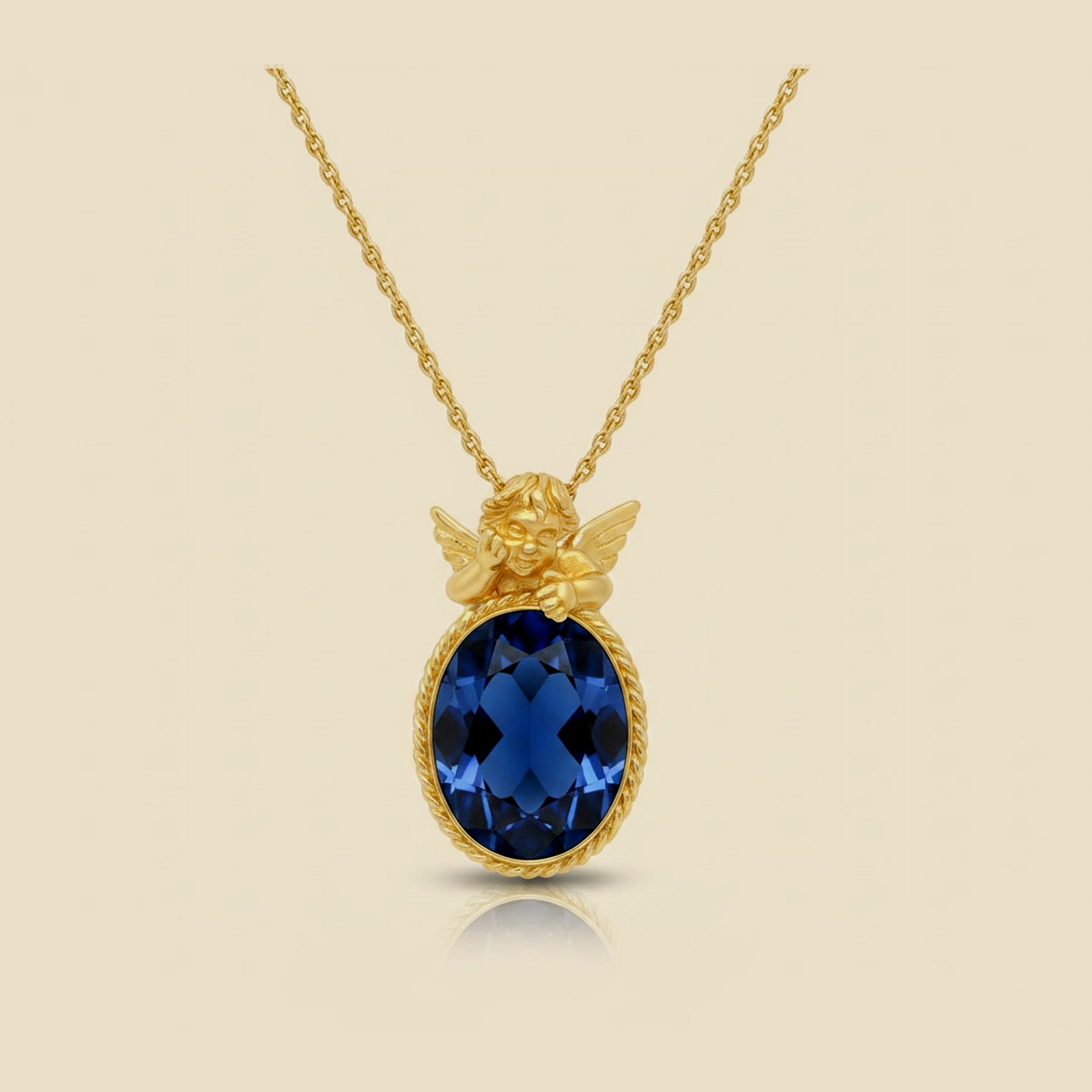 Yellow Gold Smoky Topaz Cherub Pendant