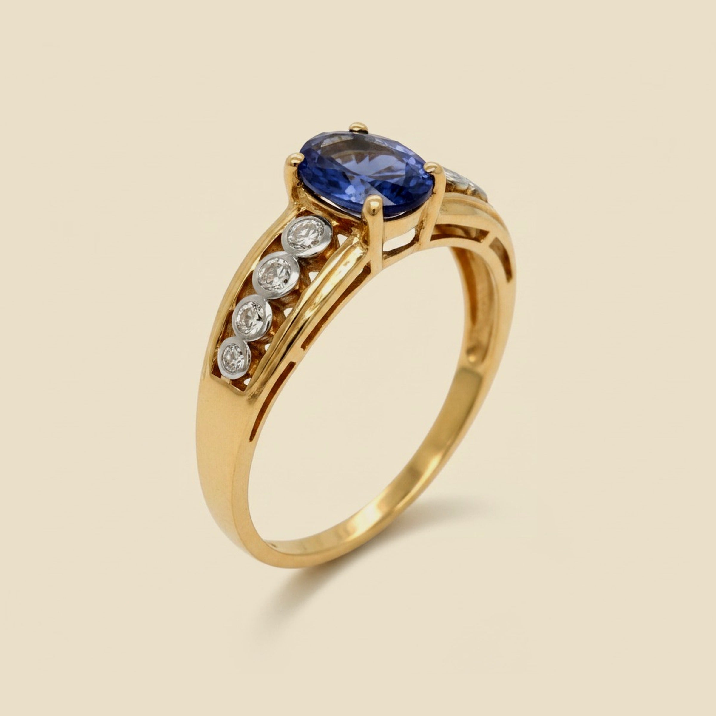Yellow Gold Tanzanite and Diamond Ring – Empire Diamond