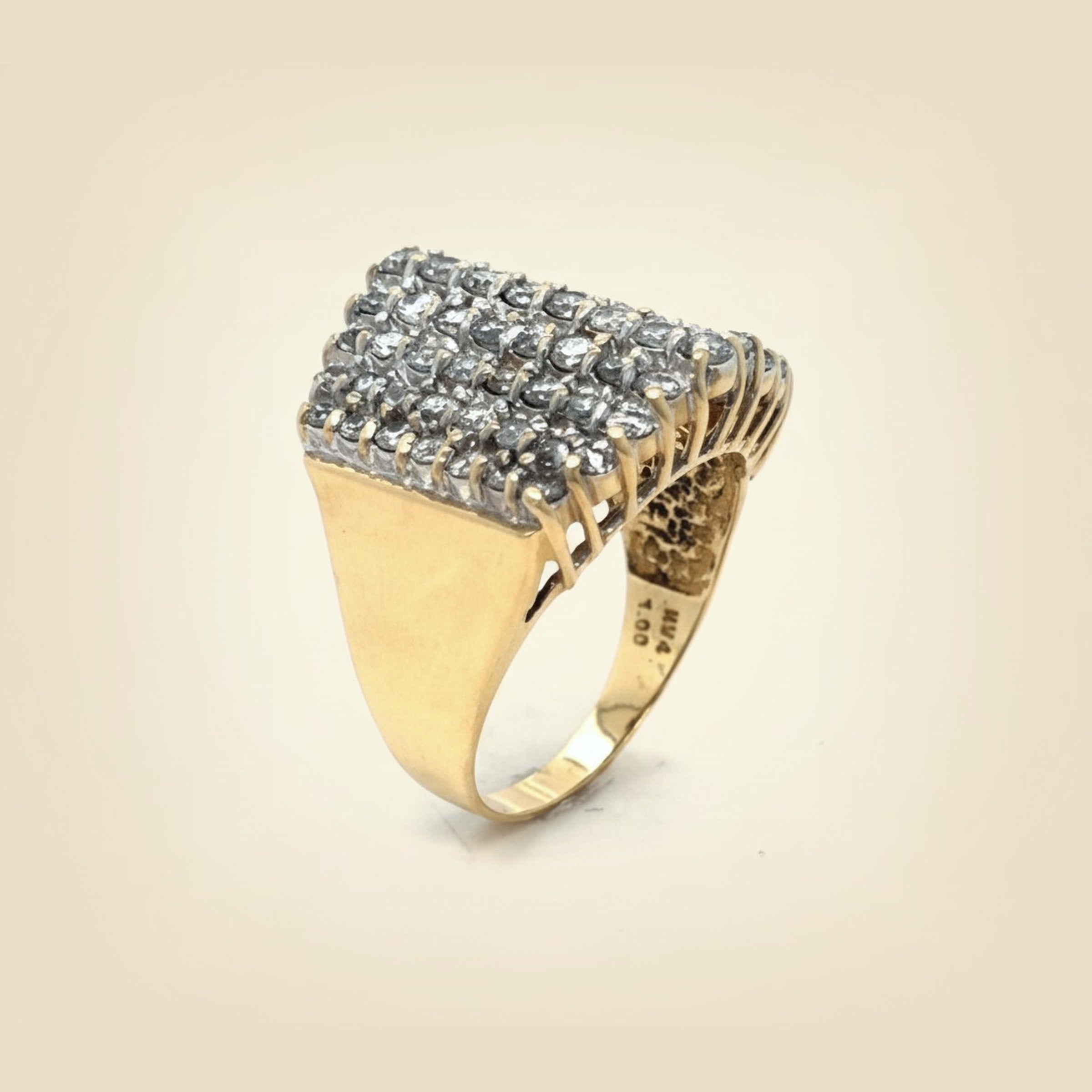 14K Yellow Gold Pyramid Ring