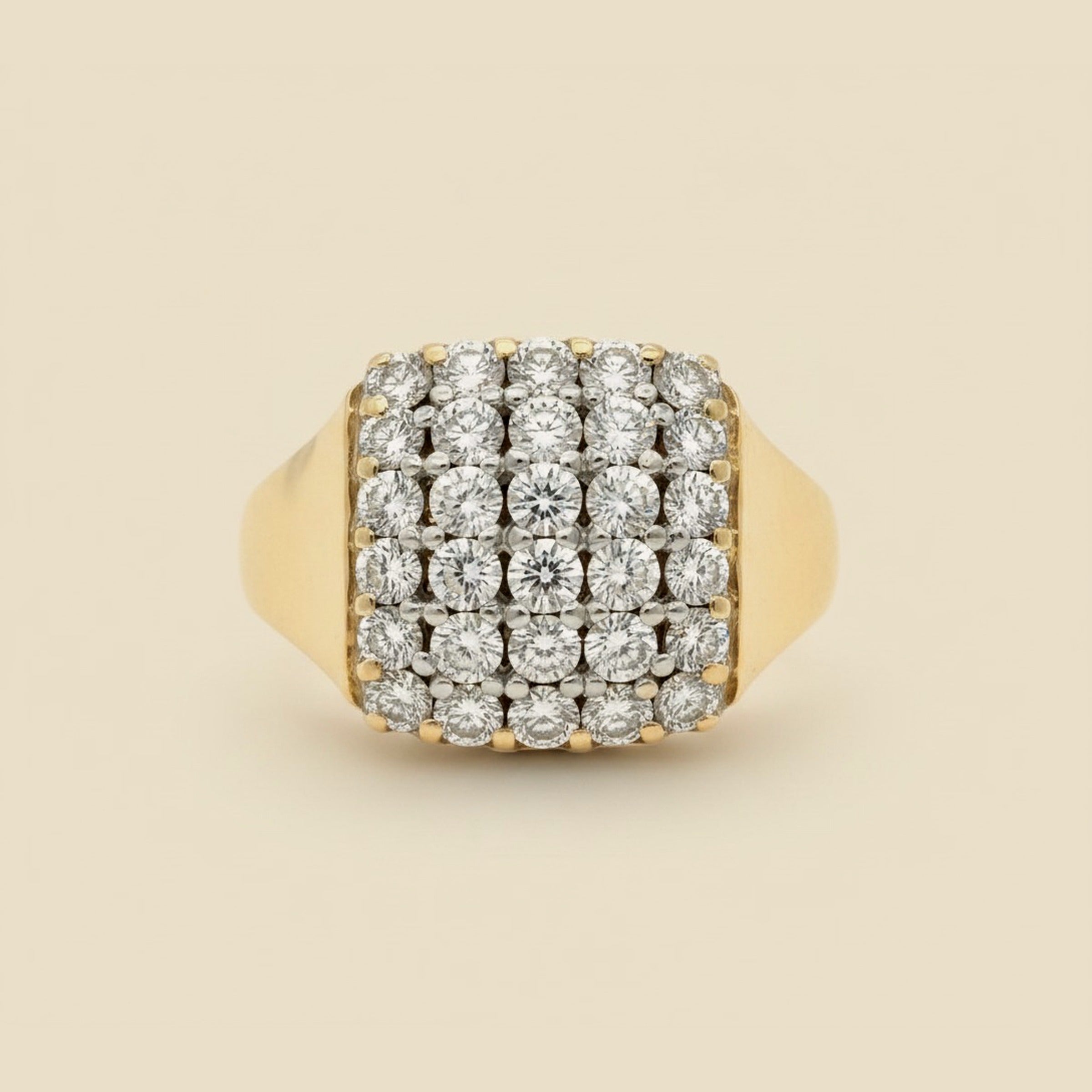 14K Yellow Gold Pyramid Ring