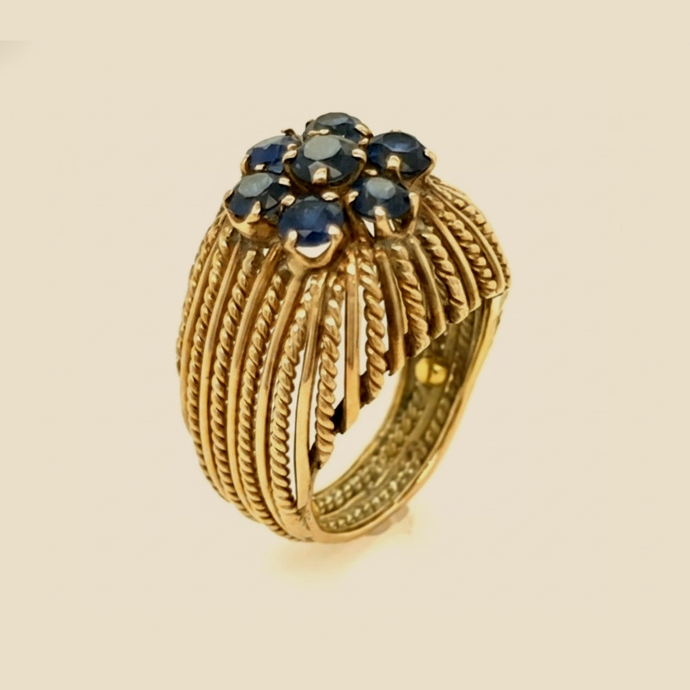 14K Yellow Gold Sapphire Ring