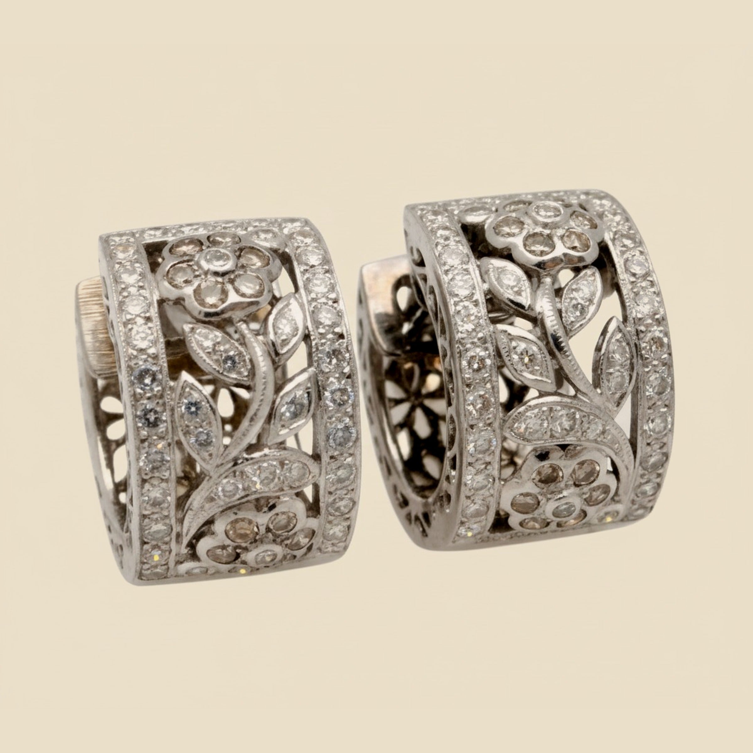 18K White Gold and Diamond Huggie Earrings – Empire Diamond