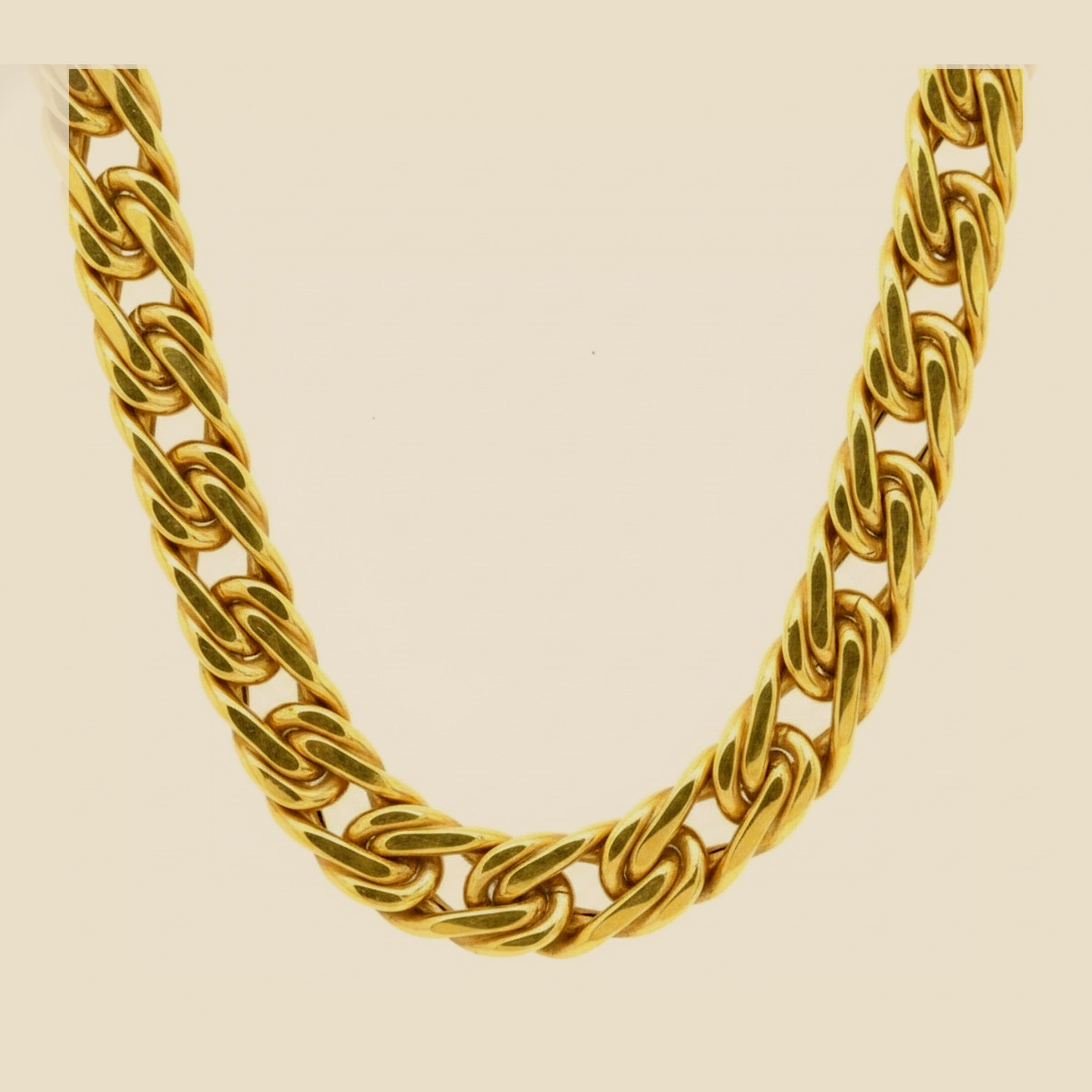 18K Yellow Gold Fancy Braid Link Necklace