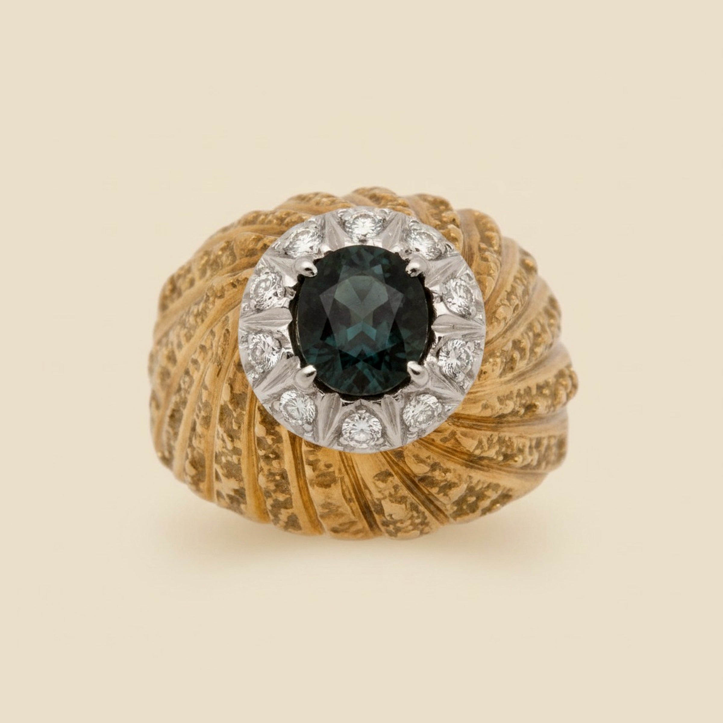 18K Yellow Gold Sapphire and Diamond Ring – Empire Diamond – view 2