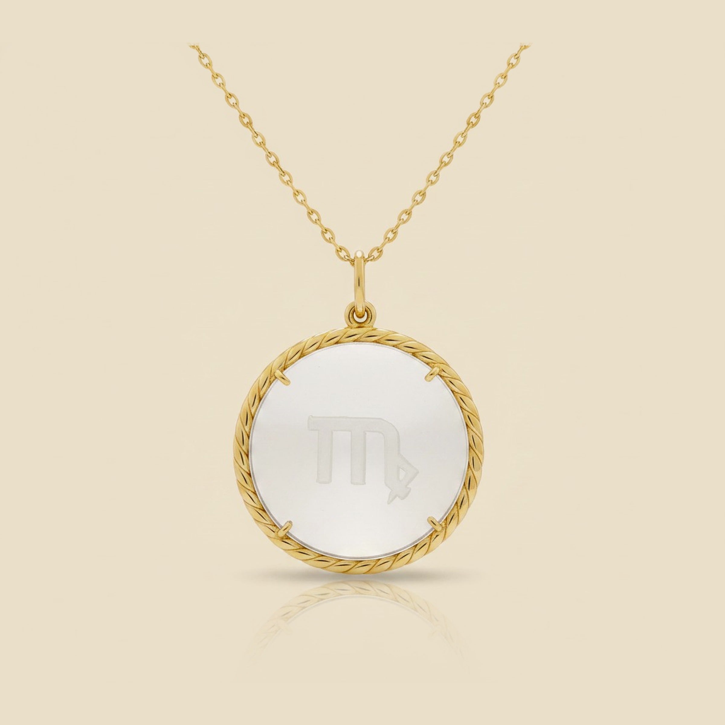 18k Yellow Gold Scorpio Zodiac Disc Pendant