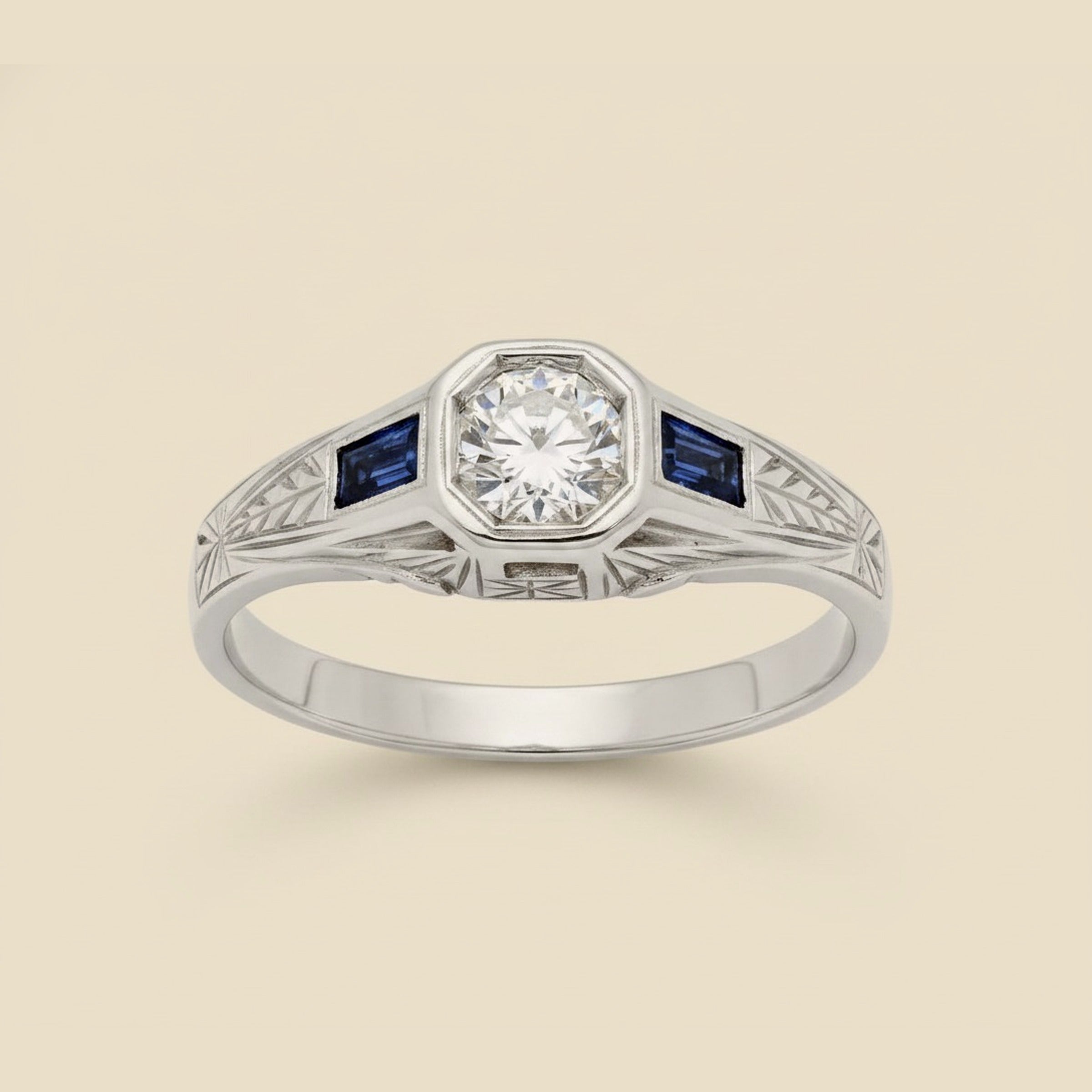 1920's White Gold Diamond Ring – Empire Diamond – view 2