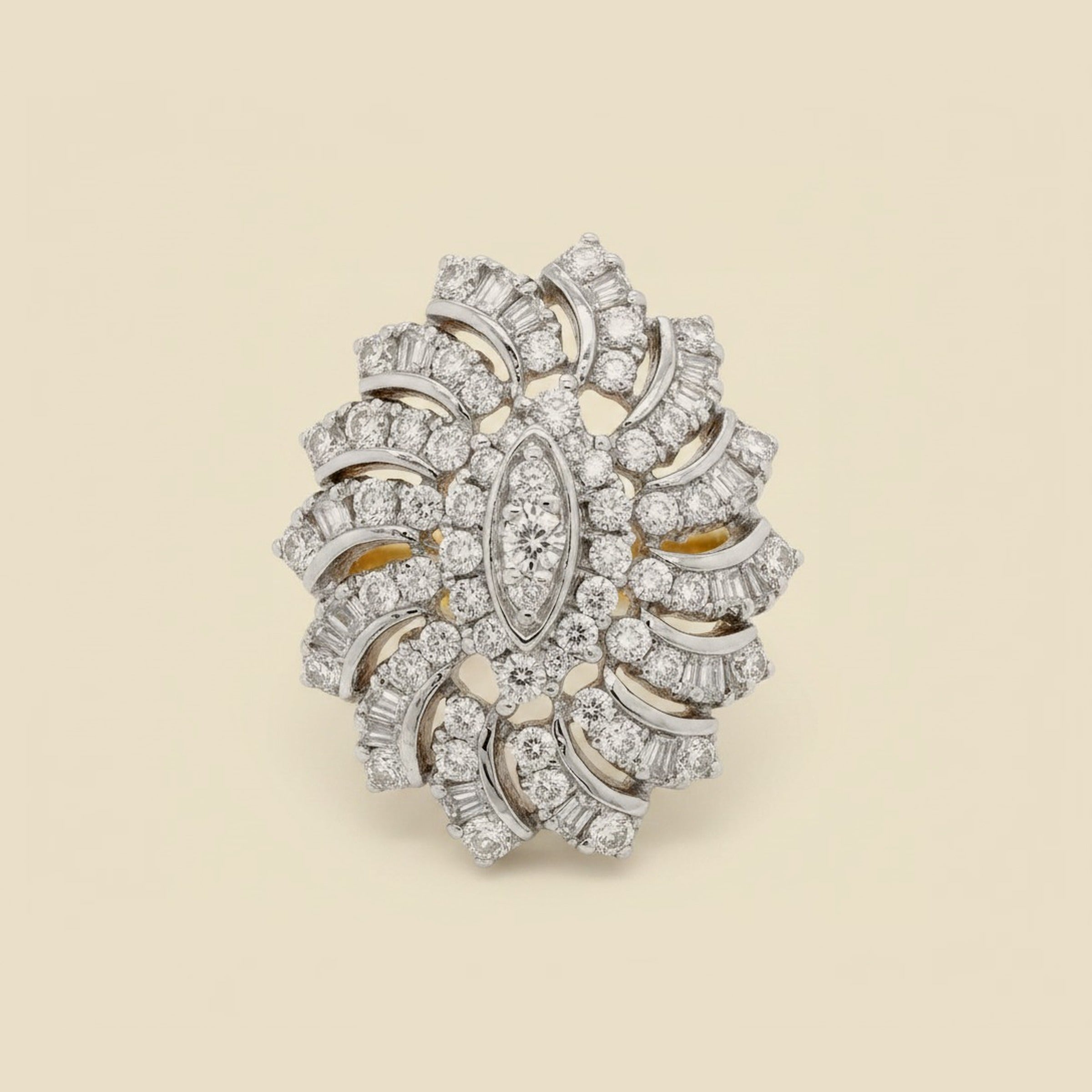 2-Tone 14K Diamond Pinwheel Ring – Empire Diamond – view 2