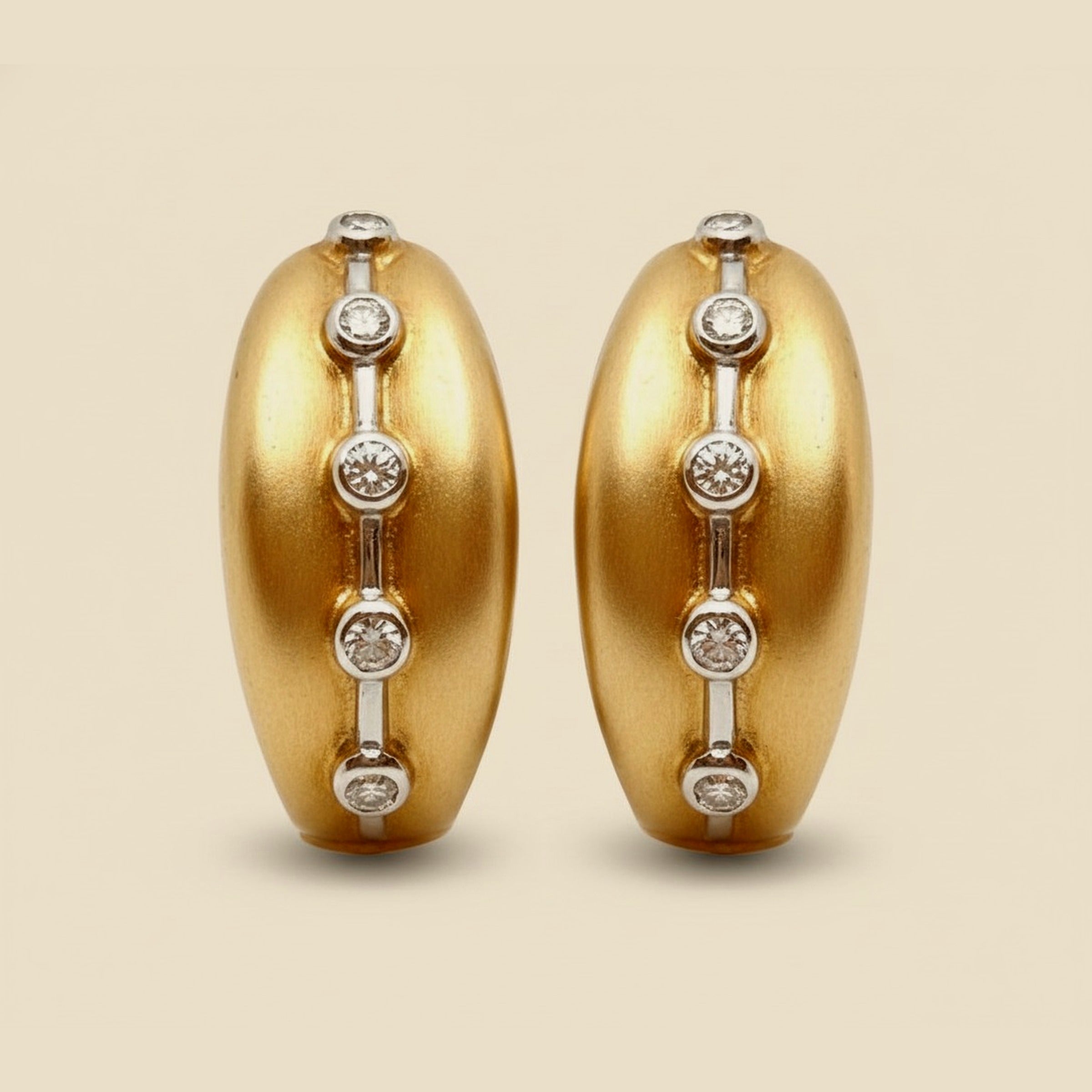2-Tone Diamond J-Hoop Earrings – Empire Diamond