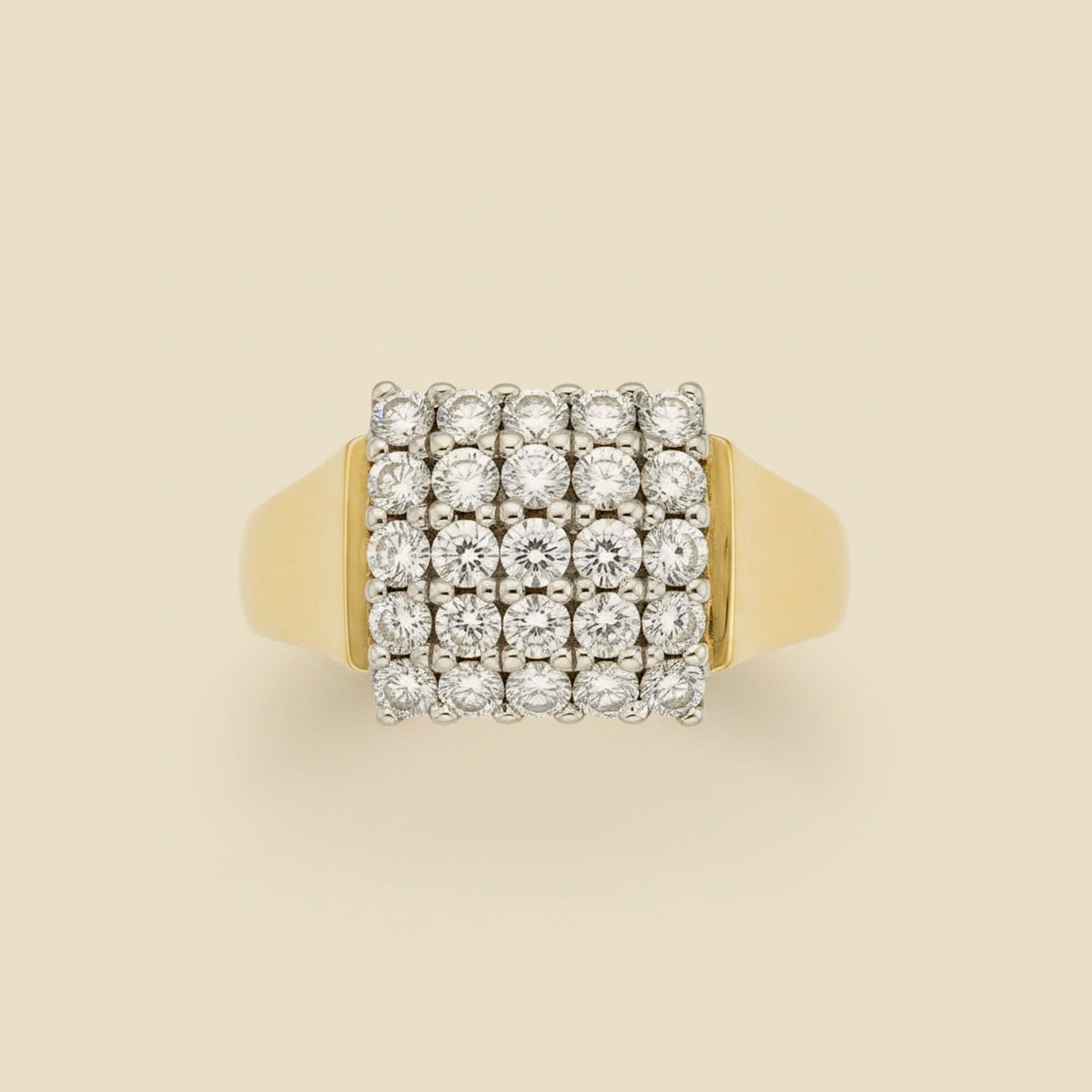 2 Tone Diamond Pyramid Ring – Empire Diamond – view 2