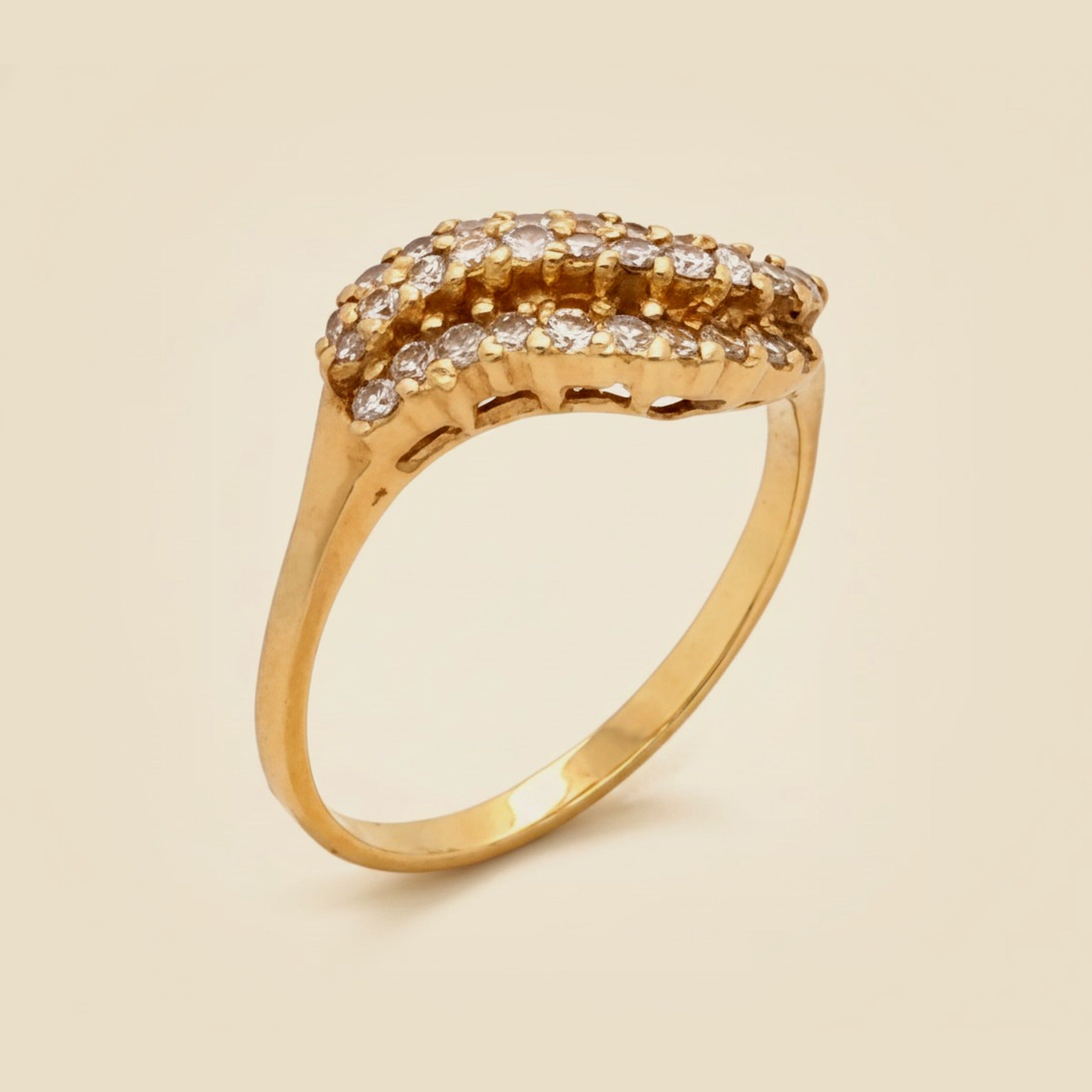 3-Row Wavy Diamond Ring – Empire Diamond