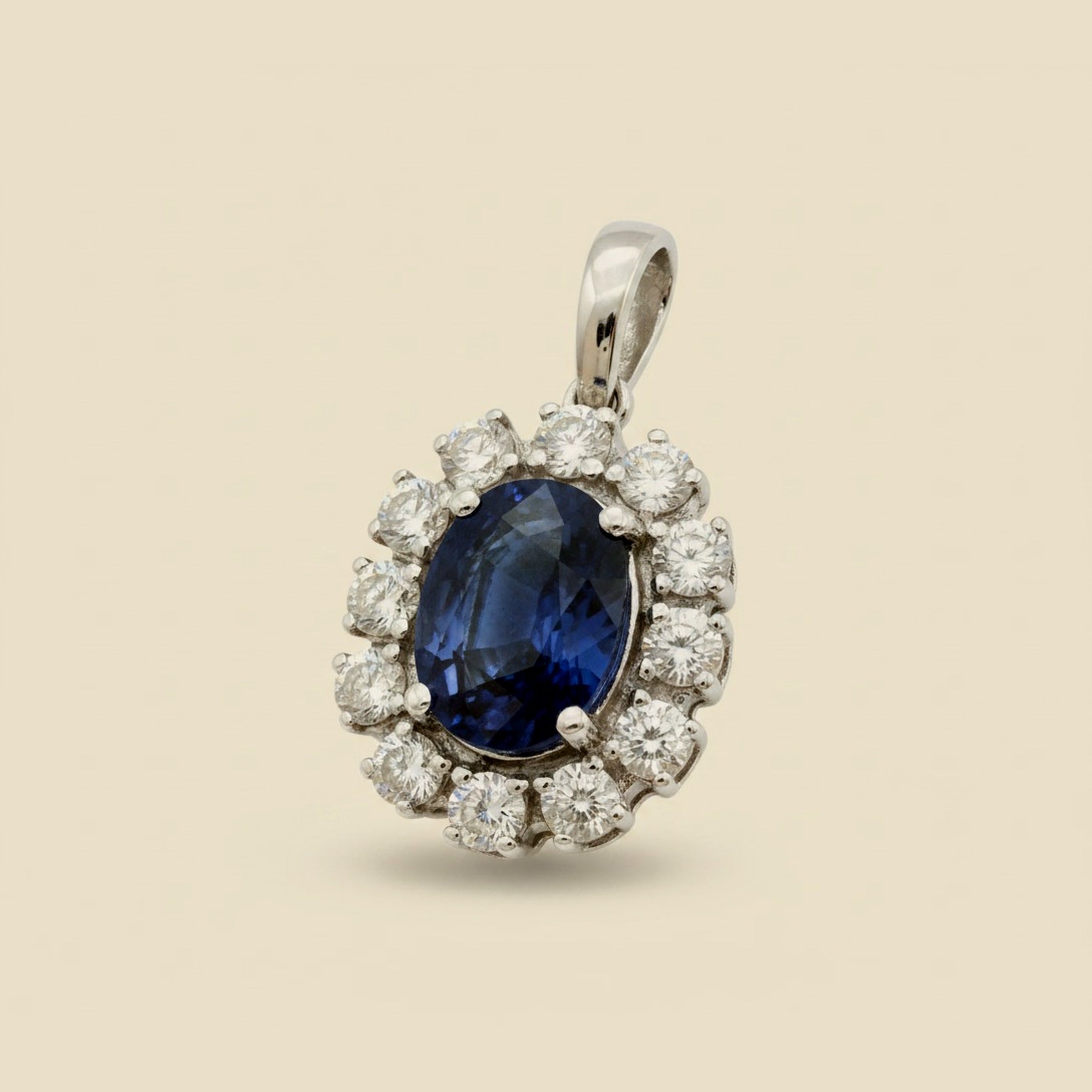 4-Prong Sapphire & Diamond Slide Pendant