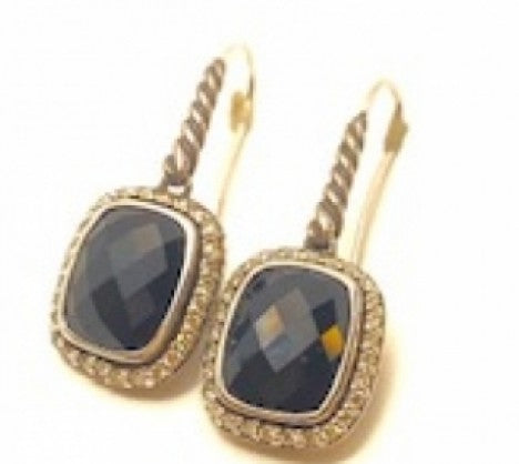 David Yurman Sterling Silver "Noblesse" Earrings – Empire Diamond – view 3