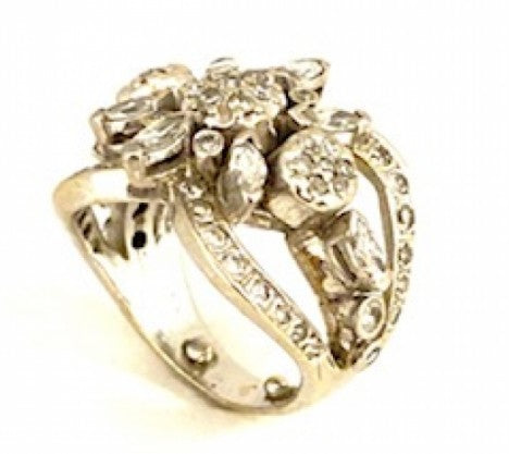 1950's White Gold Diamond Cocktail Ring – Empire Diamond – view 3