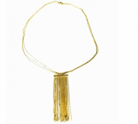 Yellow Gold Modern Tassle Pendant – Empire Diamond