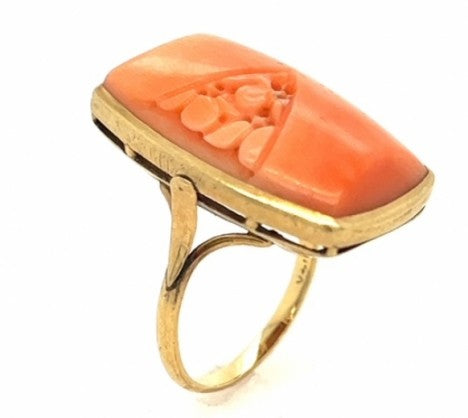 14k YG Angelskin Coral Ring – Empire Diamond