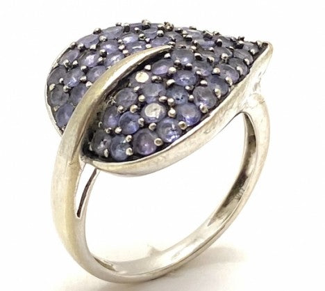 White Gold Iolite Leaf Ring – Empire Diamond – view 3