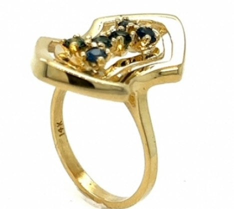 Retro Slotted Design Sapphire Dinner Ring – Empire Diamond – view 3