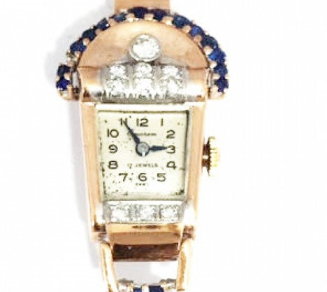 Retro Sapphire and Diamond Rose Gold Watch – Empire Diamond