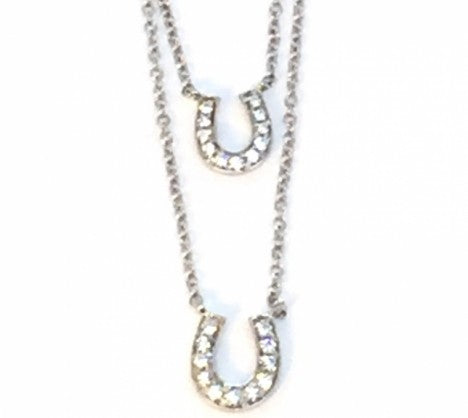 White Gold Double Diamond Horseshoe Pendant – Empire Diamond