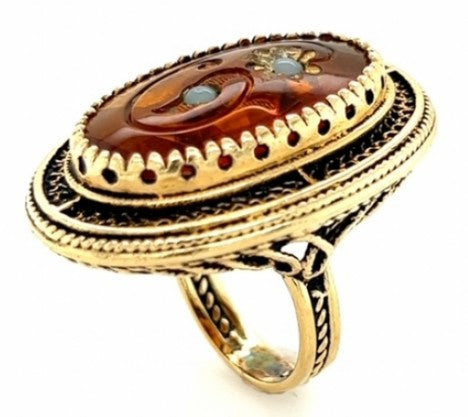 Yellow Gold CARNELIAN RING – Empire Diamond – view 3