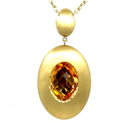 Checkerboard Cut Oval Citrine Slide Pendant – Empire Diamond