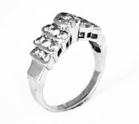 White Gold Diamond Pyramid Ring – Empire Diamond