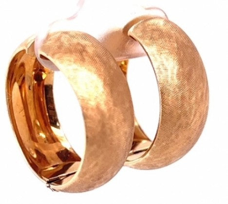Florentine & Glossy Finish Hinged Tension Hoop Earrings – Empire Diamond – view 2