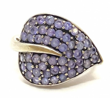White Gold Iolite Leaf Ring – Empire Diamond – view 2