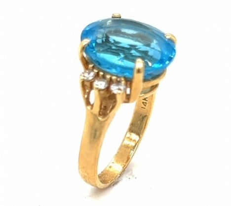 Oval Synthetic Spinel & Diamond Ring – Empire Diamond