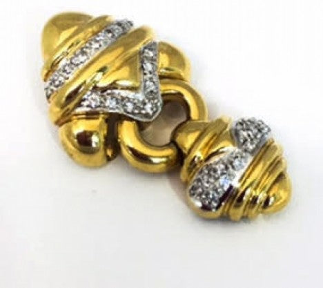 Yellow Gold Diamond Door Knocker Pendant – Empire Diamond – view 2