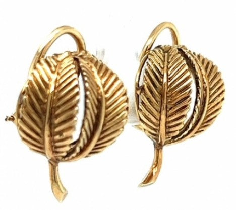 Vintage Tiffany & Co. 3-Leaf Ear Clips – Empire Diamond – view 3