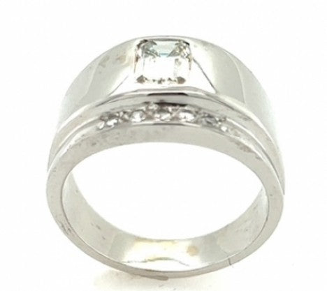 Retro White Gold Modern Emerald Cut Diamond Ring – Empire Diamond – view 2