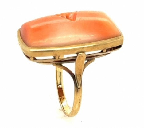 14k YG Angelskin Coral Ring – Empire Diamond – view 3